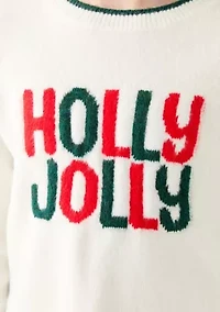 Girls 7-16 Holly Jolly Crew Neck Sweater