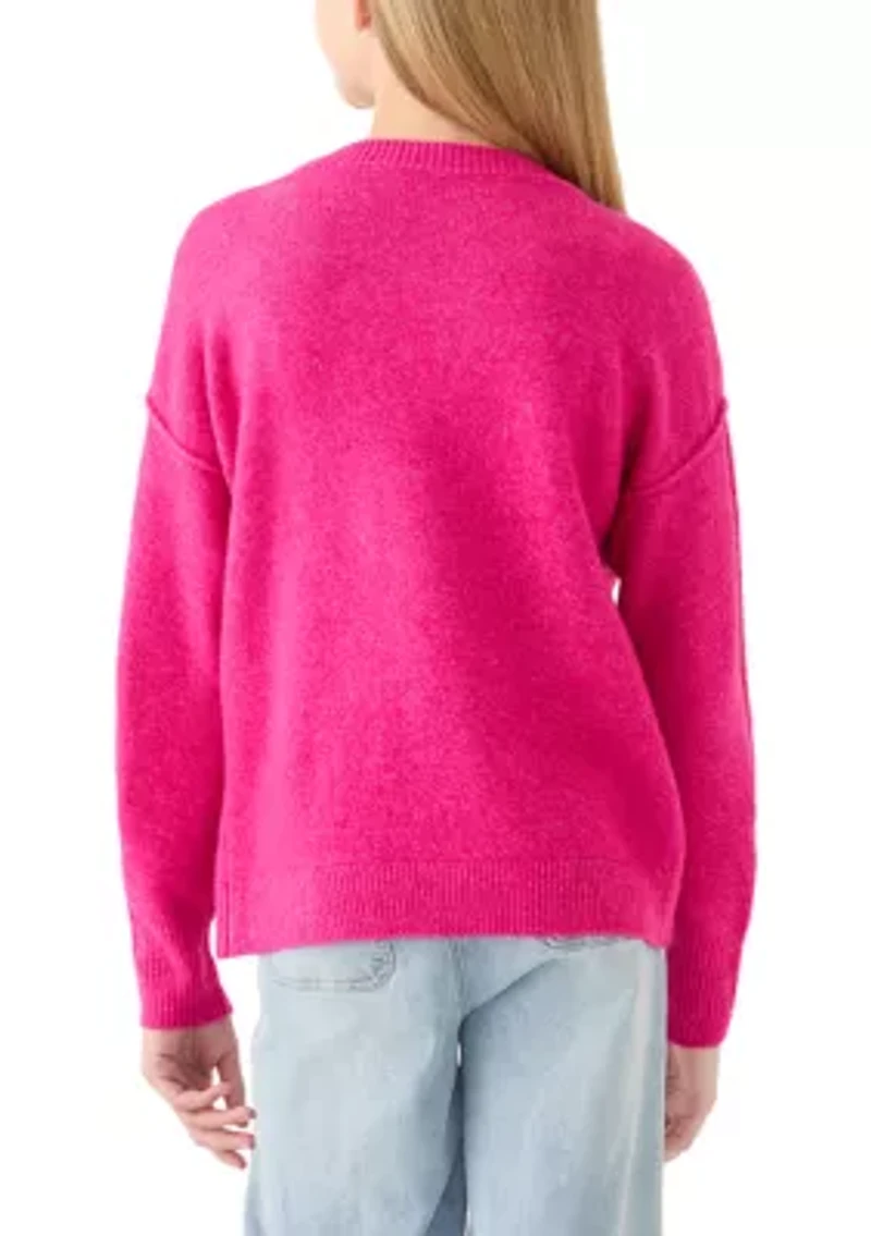 Girls 7-16 Sequin Heart Sweater