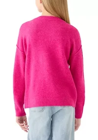 Girls 7-16 Sequin Heart Sweater