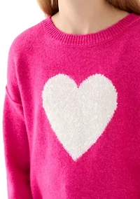 Girls 7-16 Sequin Heart Sweater