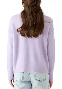 Girls 7-16 Sequin Butterfly Crew Neck Sweater