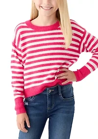 Girls 7-16 Striped Cozy Sweater