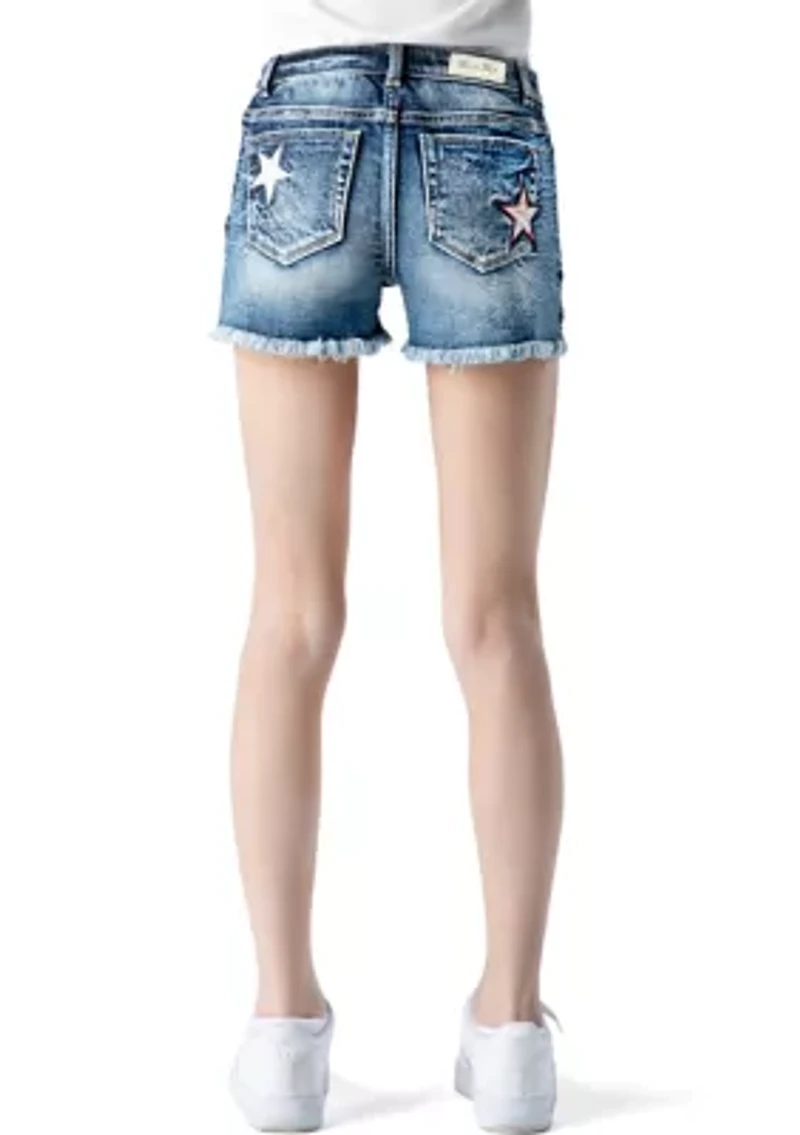 Girls 7-16 Star Mid Shorts