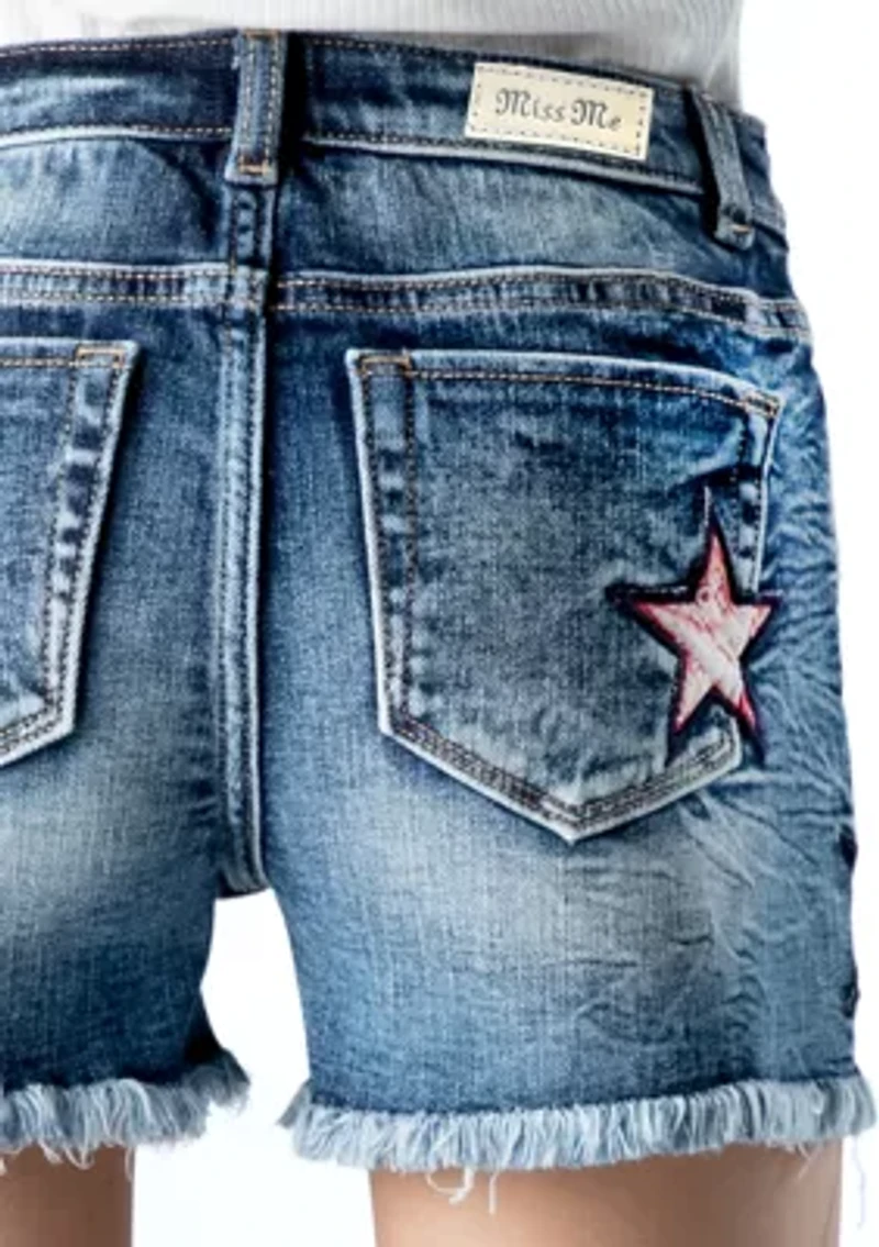 Girls 7-16 Star Mid Shorts