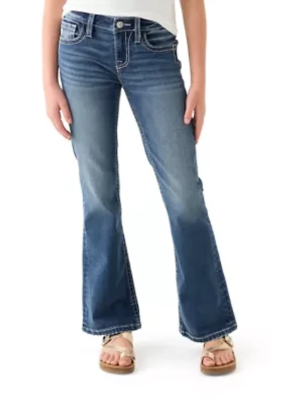Girls 7-16 Wing Flap Pocket Bootcut Jeans