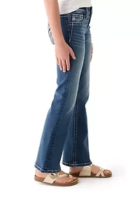 Girls 7-16 Wing Flap Pocket Bootcut Jeans