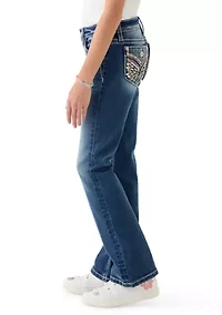 Girls 7-16 Butterfly Pocket Jeans