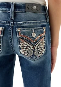 Girls 7-16 Butterfly Pocket Jeans