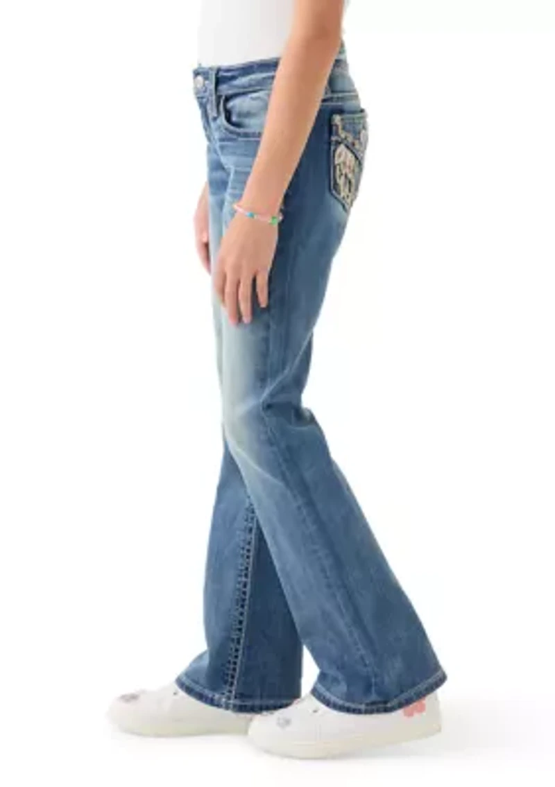 Girls 7-16 Wings Pocket Jeans