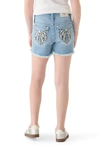 Girls 7-16 Embellished Denim Shorts