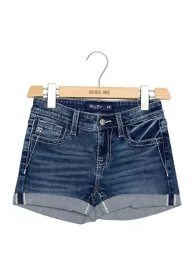 Girls 7-16 Floral Denim Shorts