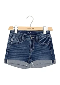 Girls 7-16 Floral Denim Shorts