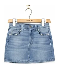 Girls 7-16 Denim Embroidered Skirt