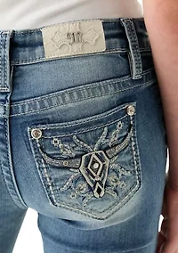 Girls 7-16 Long Horn Denim Jeans