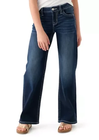 Girls 7-16 Fleur de Lis Bootcut Jeans