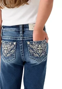 Girls 7-16 Cross Pocket Bootcut Jeans