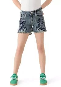 Girls 7-16 Horse Detail Denim Shorts