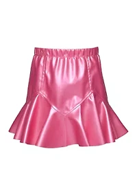 Girls 7-16 Fit and Flare Faux Leather Skirt