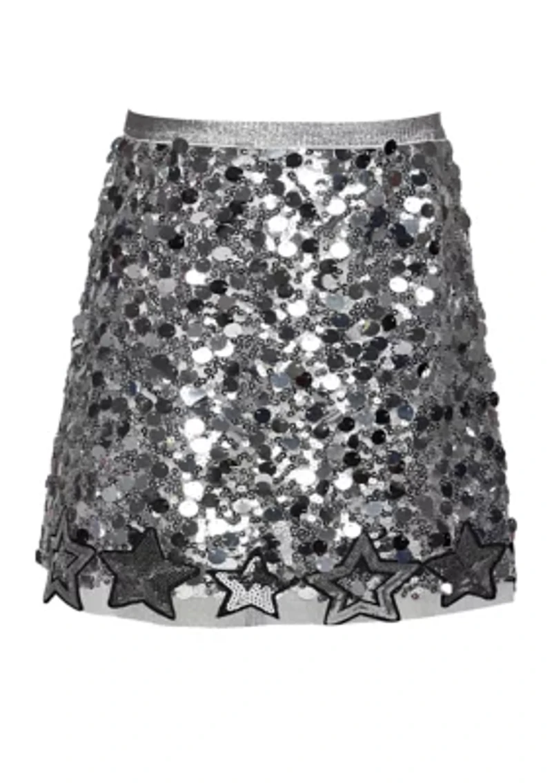 Girls 7-16 Sequined Mini Skirt with Stars