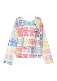Girls 7-16 Gummy Bear All Over Print Sweater
