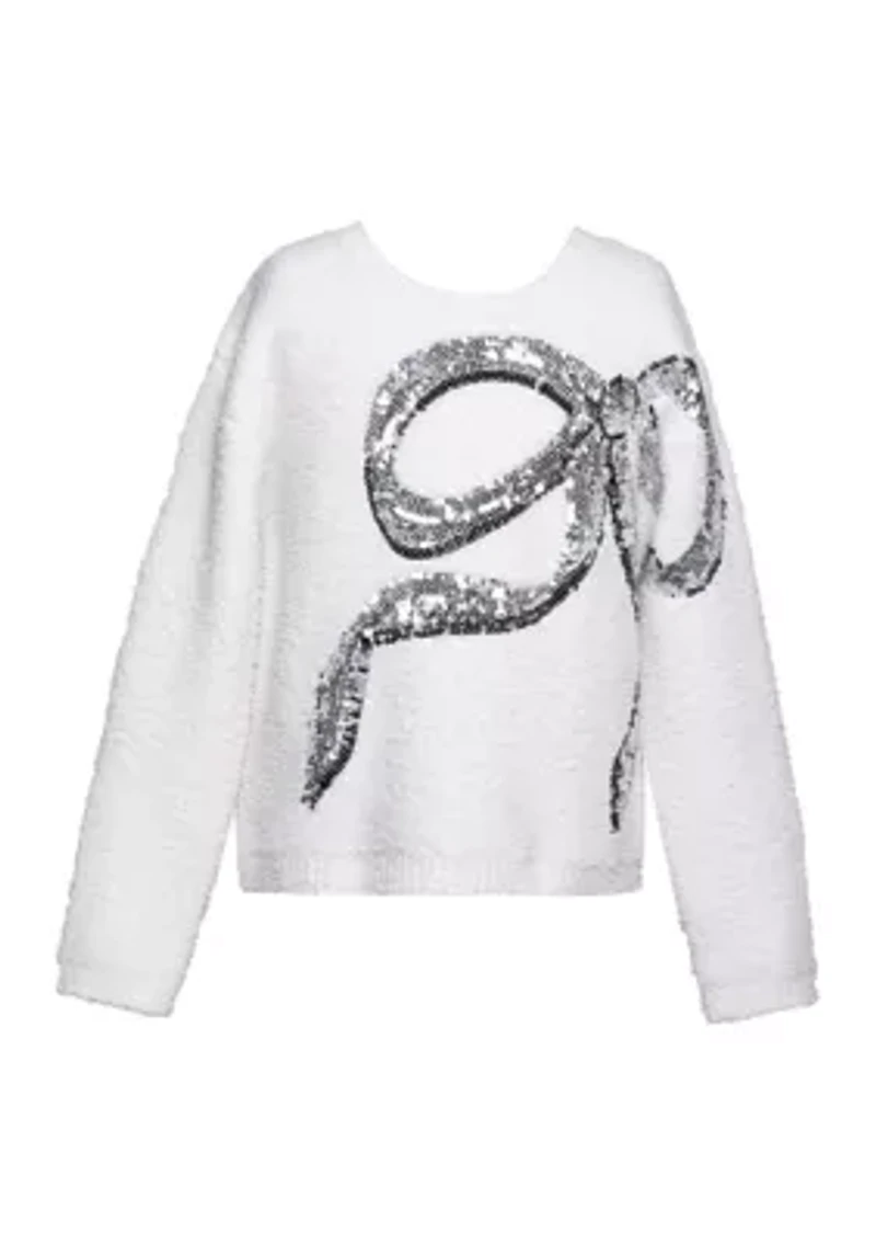 Girls 7-16 Knit Pullover Sweater with Sequins