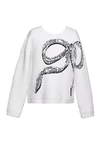 Girls 7-16 Knit Pullover Sweater with Sequins