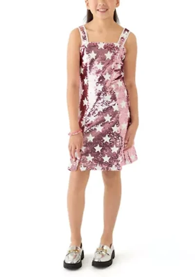 Girls 7-16 Allover Sequin Star Dress