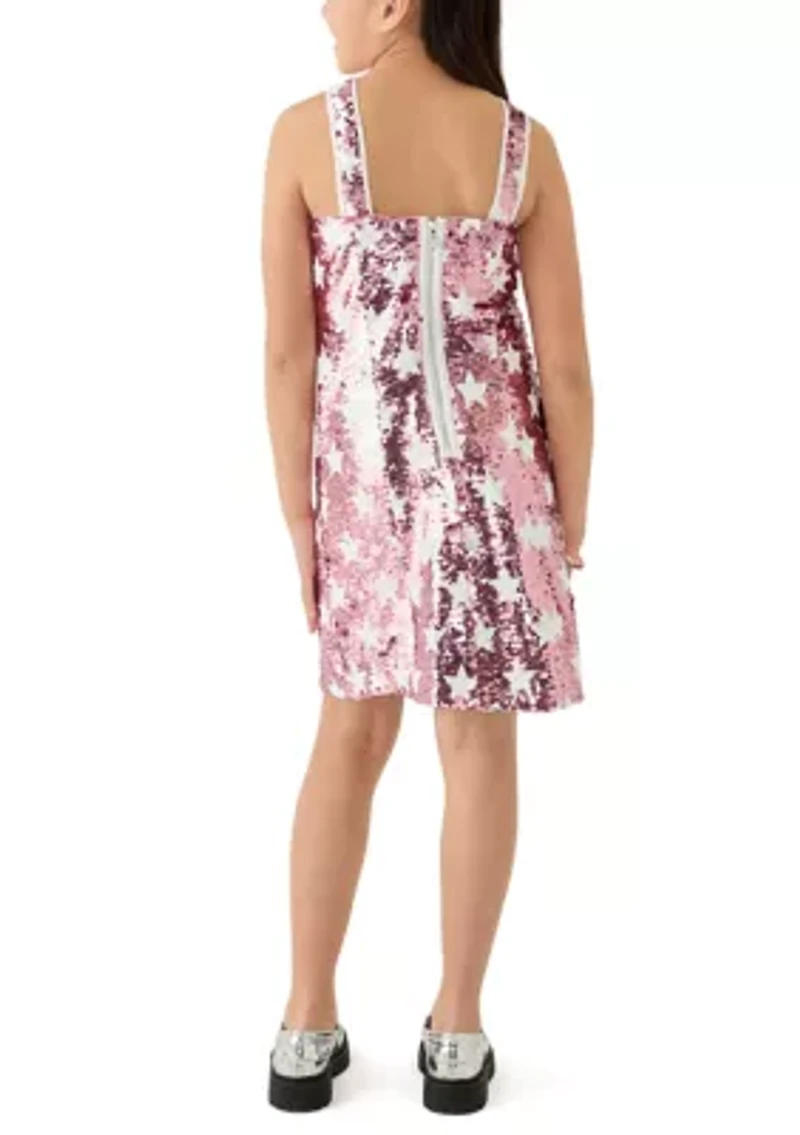 Girls 7-16 Allover Sequin Star Dress