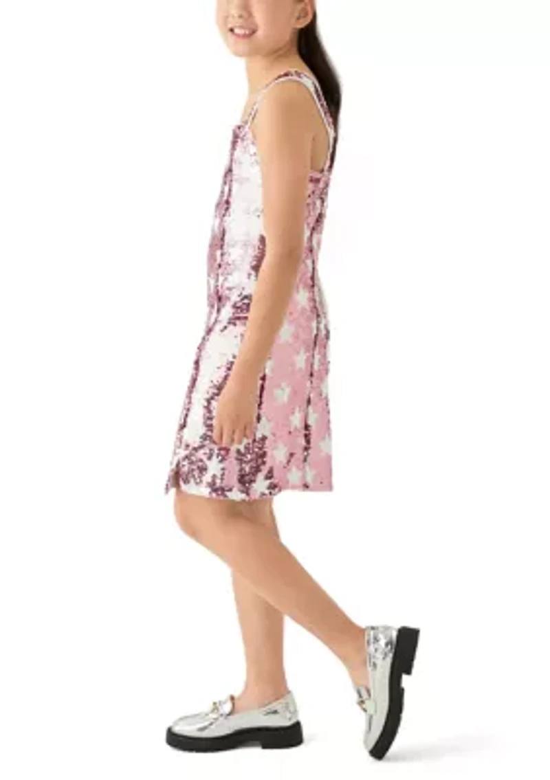 Girls 7-16 Allover Sequin Star Dress