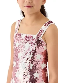Girls 7-16 Allover Sequin Star Dress