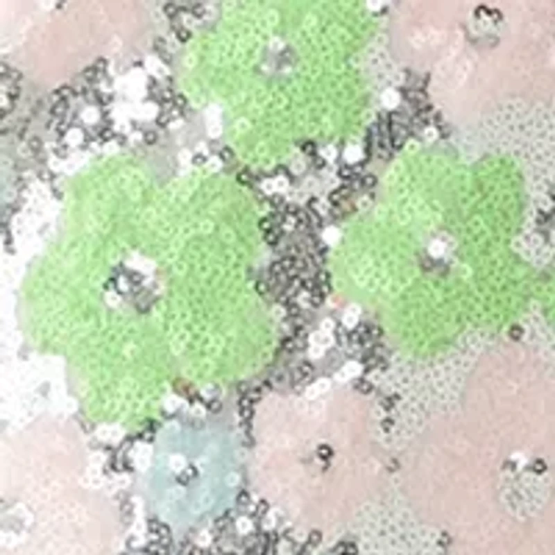 Girls 7-16 Pastel Floral Printed Sequin Dress