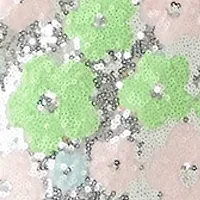 Girls 7-16 Pastel Floral Printed Sequin Dress