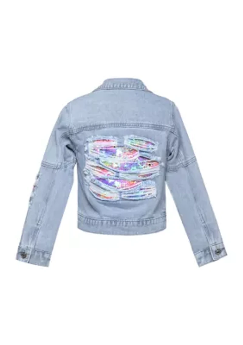 Girls 7-16 Patchwork Denim Jacket