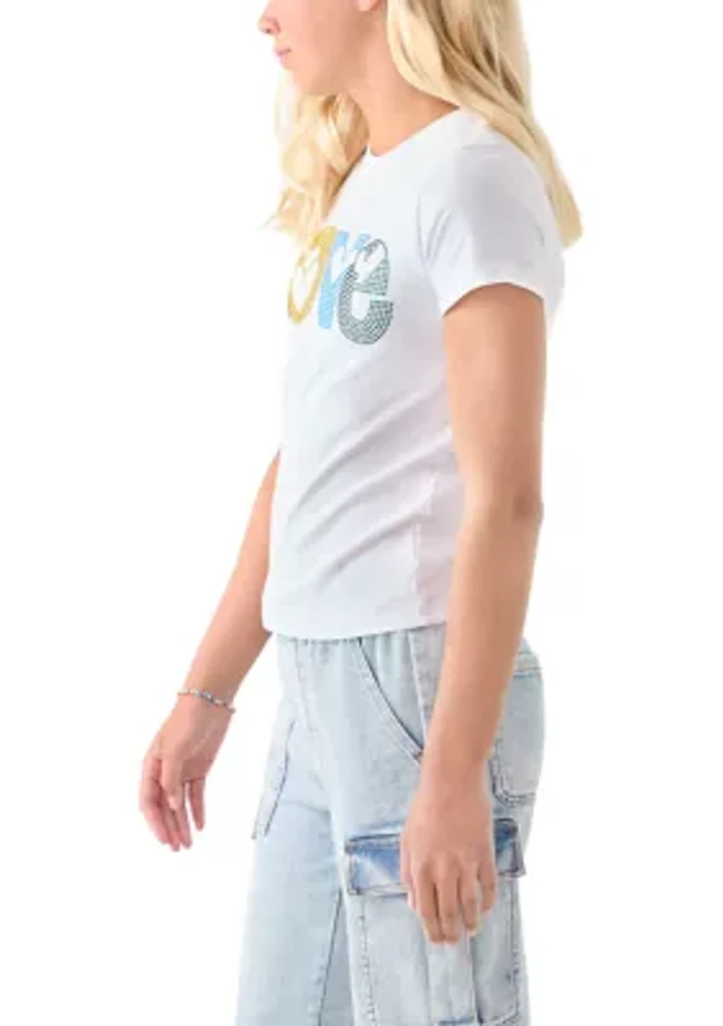 Girls 7-16 Bubble Love Stones Shirt