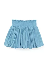 Girls 7-16 Plisse Shine Skort