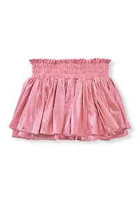 Girls 7-16 Plissé Shine Skort