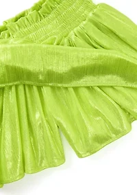 Girls 7-16 Plisse Shine Skort
