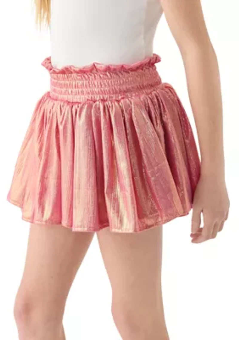 Girls 7-16 Plisse Shine Skort