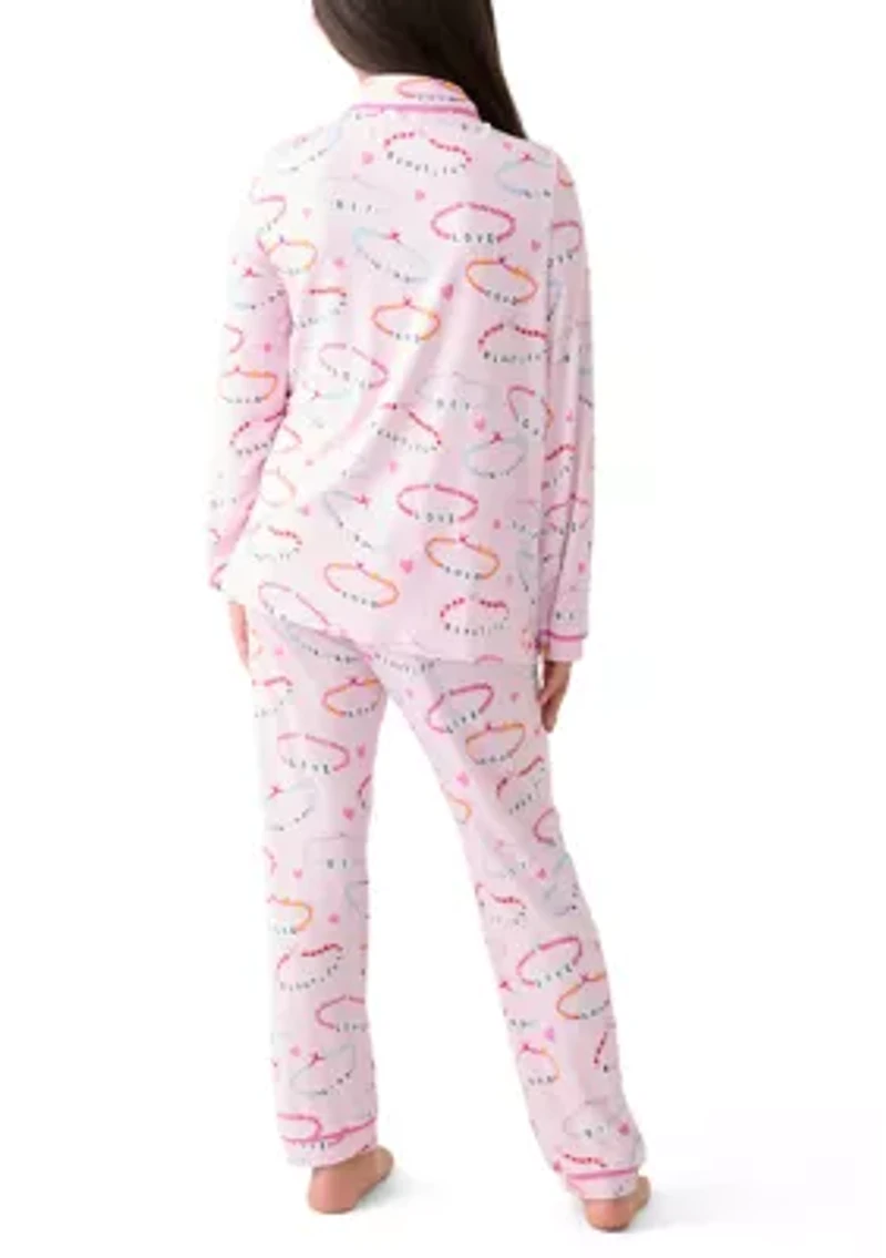 Girls 7-16 Friendship Bracelets 2 Piece Bamboo Lounge Set