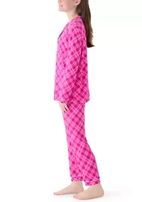 Girls 7-16 Plaid Print Pajama Set