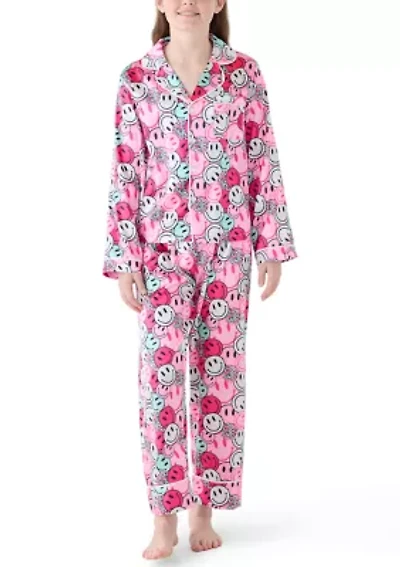 Girls 7-16 Smiley Print Coat Front Pants Set
