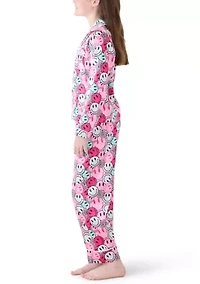 Girls 7-16 Smiley Print Coat Front Pants Set