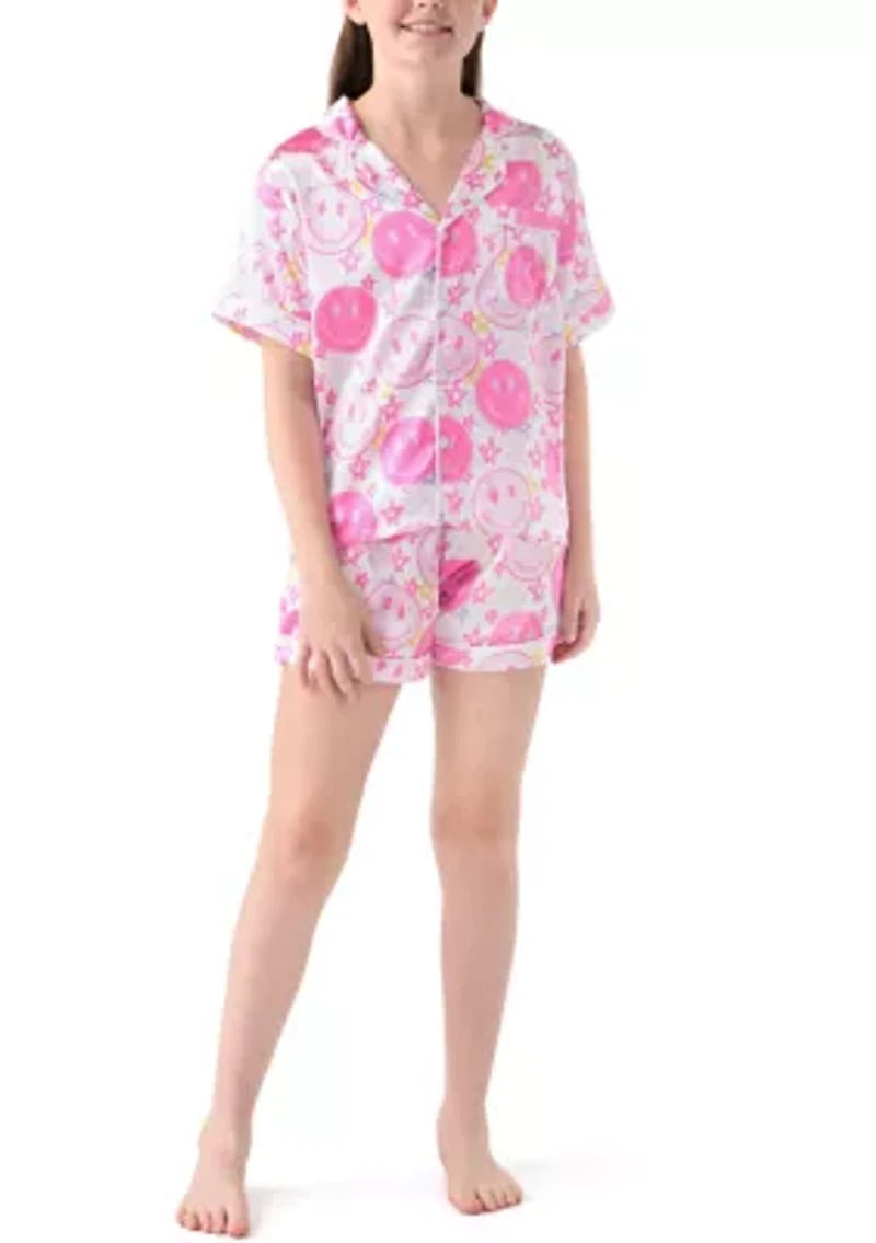 Girls 7-16 Smiley Face and Stars Lounge Set