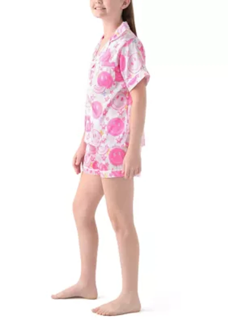 Girls 7-16 Smiley Face and Stars Lounge Set