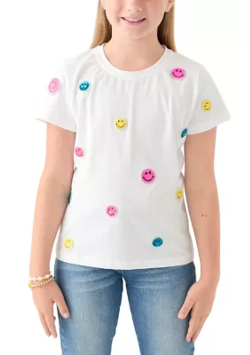 Girls 7-16 Sequin Smiles Jersey Printed T-Shirt