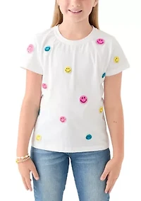 Girls 7-16 Sequin Smiles Jersey Printed T-Shirt