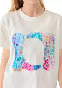 Girls 7-16 Patchwork Boots Shirt