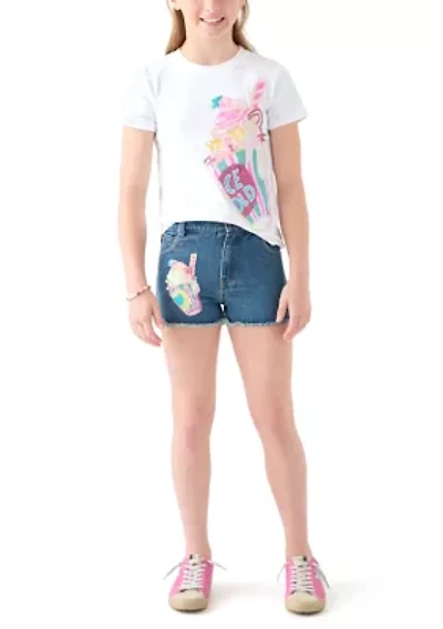Girls 7-16 Ice Cold Drink Graphic T-Shirt and Shorts Set