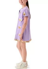 Girls 7-16 Sequin Football Bubble Sleeve Dress