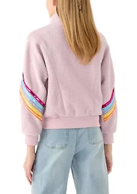 Girls 7-16 Sequin Rainbow Trim on Zip Front